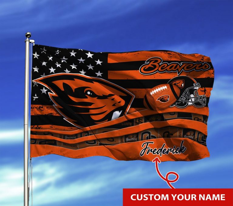 Personalized Oregon State Beavers custom name flag 6