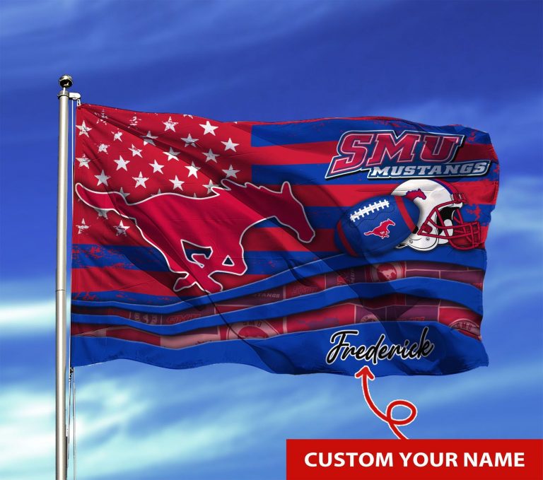 Personalized SMU Mustangs custom name flag 8