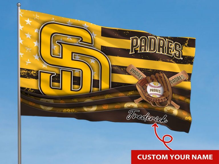 Personalized San Diego Padres custom name flag 8