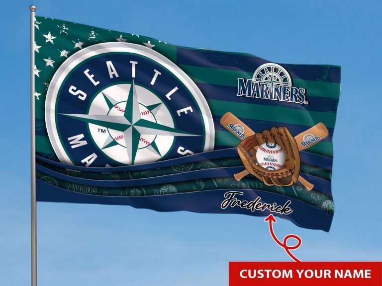 Personalized Seattle Mariners custom name flag 6