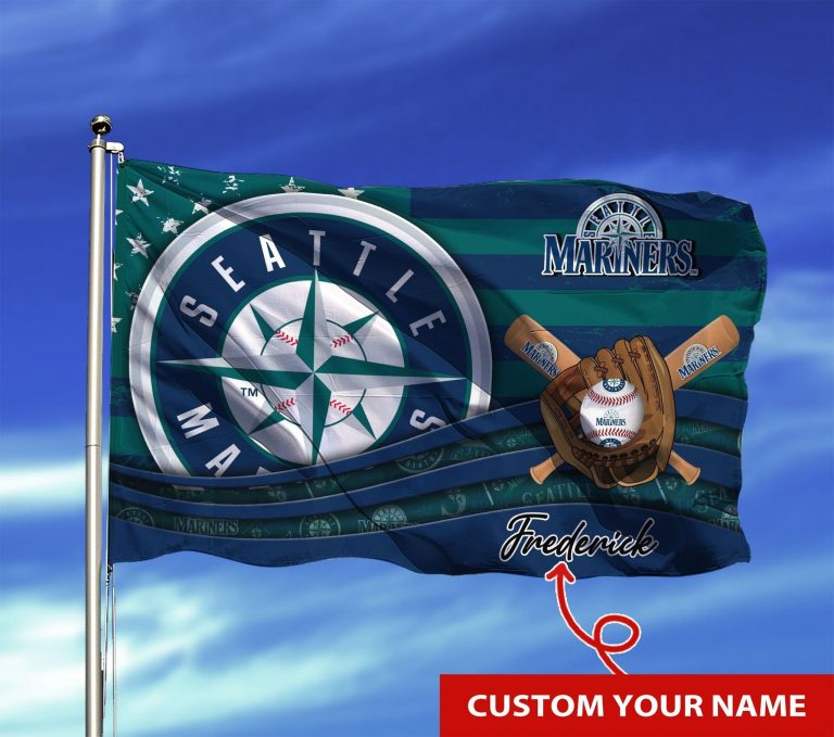 Personalized Seattle Mariners custom name flag 8