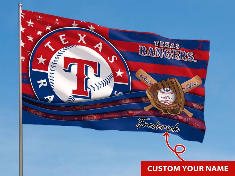 Personalized Texas Rangers custom name flag 6