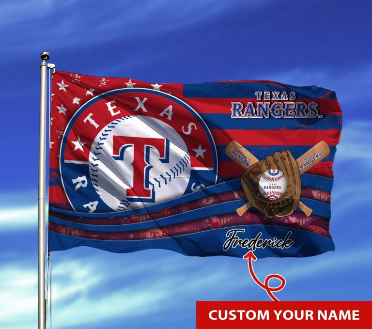 Personalized Texas Rangers custom name flag 8