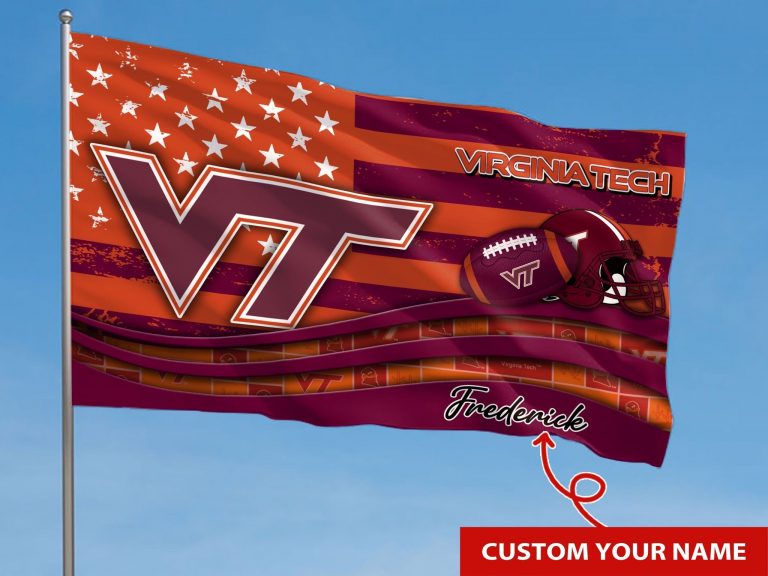 HOT Virginia Tech Hokies custom Personalized name flag 8
