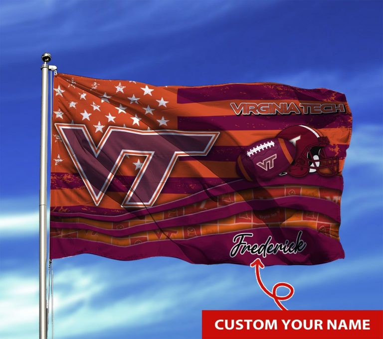 HOT Virginia Tech Hokies custom Personalized name flag 6