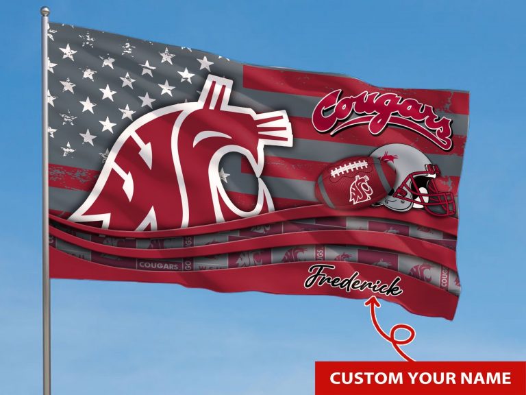 HOT Washington State Cougars custom Personalized name flag 6