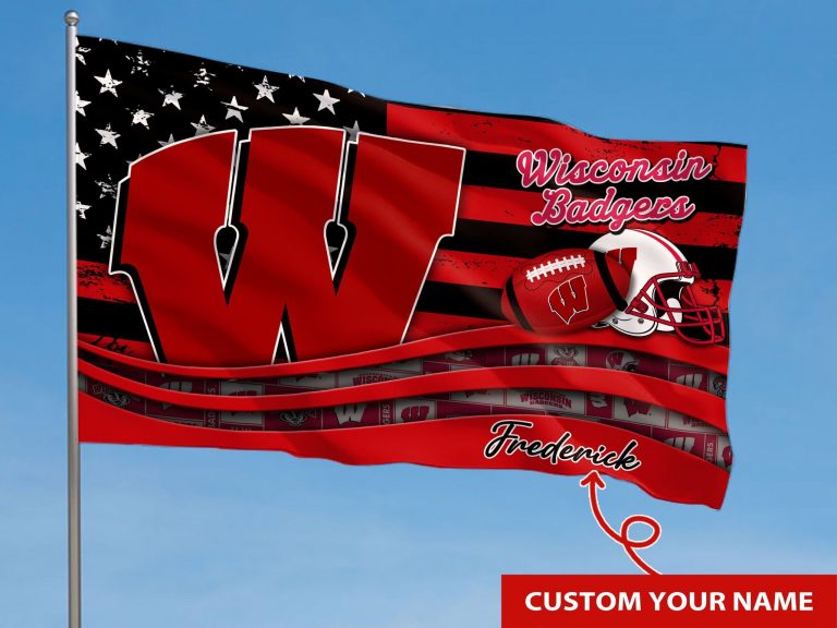 NEW Wisconsin Badgers custom Personalized name flag 6
