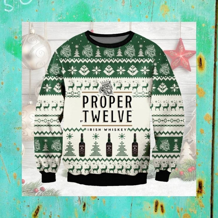 LIMITED Proper Twelve Irish Whiskey ugly Christmas sweater 5
