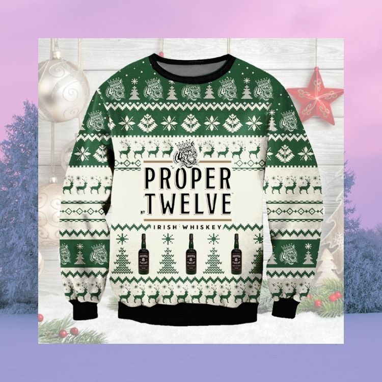 LIMITED Proper Twelve Irish Whiskey ugly Christmas sweater 2