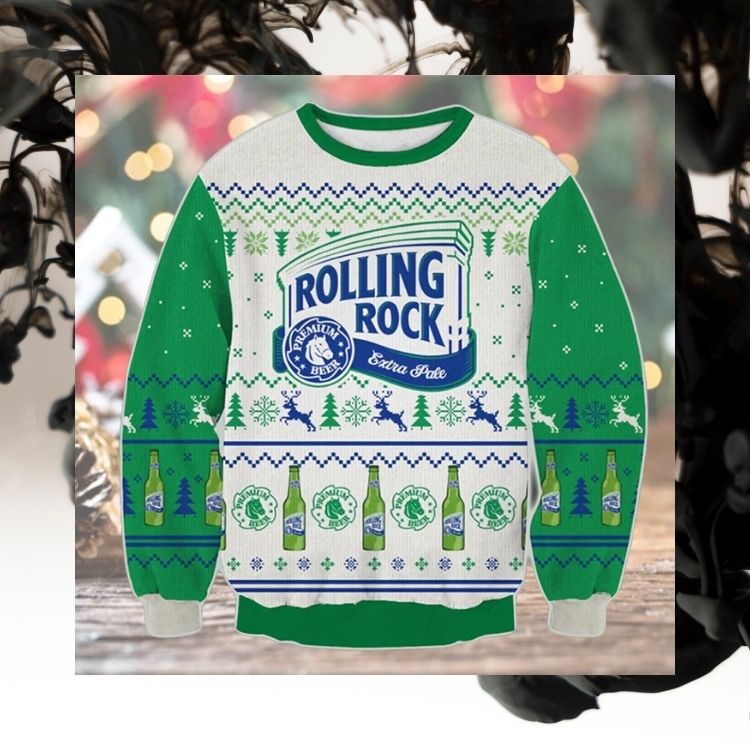 HOT Rolling Rock Extra Pale Beer ugly Christmas sweater 2