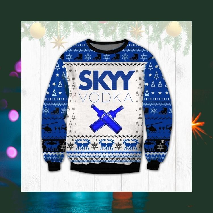 NEW SKYY vodka ugly Christmas sweater 3
