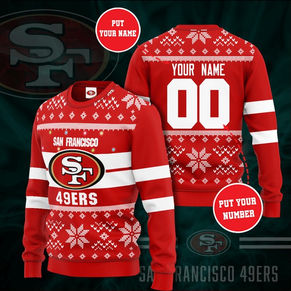 LIMITED San Francisco 49ers Personalized Custom Christmas knitted wool sweater 5