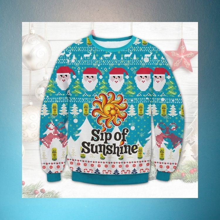 LIMITED Santa Claus Sip Of Sunshine ugly Christmas sweater 4
