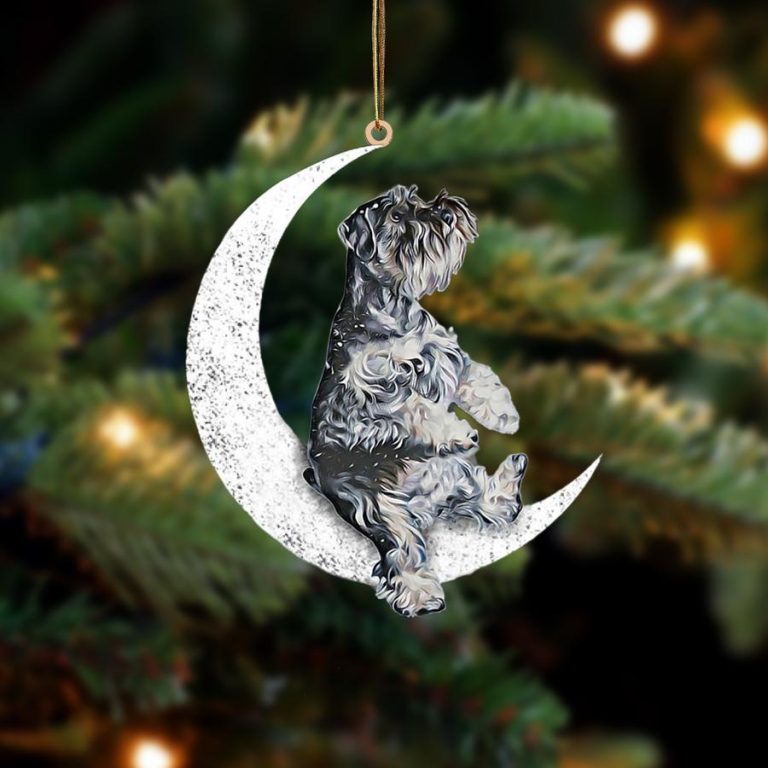 LIMITED Schnauzer Sit On The Moon ornament 8