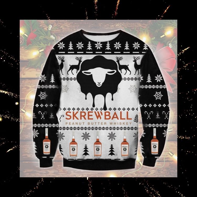 NEW Skrewball Whiskey Peanut Butter ugly Christmas sweater 2