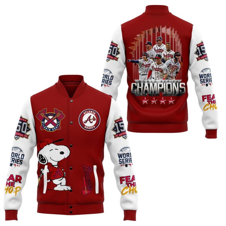 BEST Snoopy World Series Champions Baseball Jacket 8