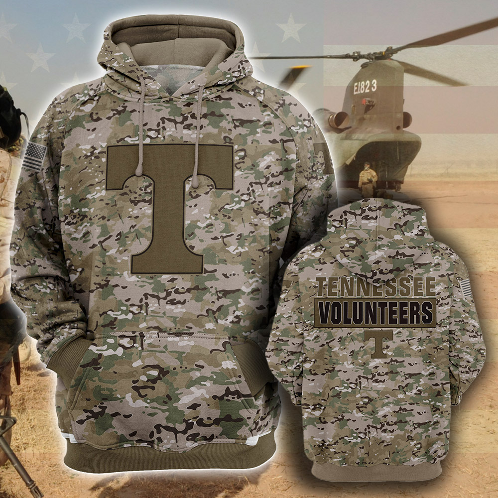 Tennessee Volunteers camo camouflage style veterans hoodie