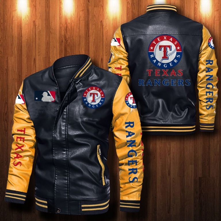Texas Rangers bomber leather jacket 11