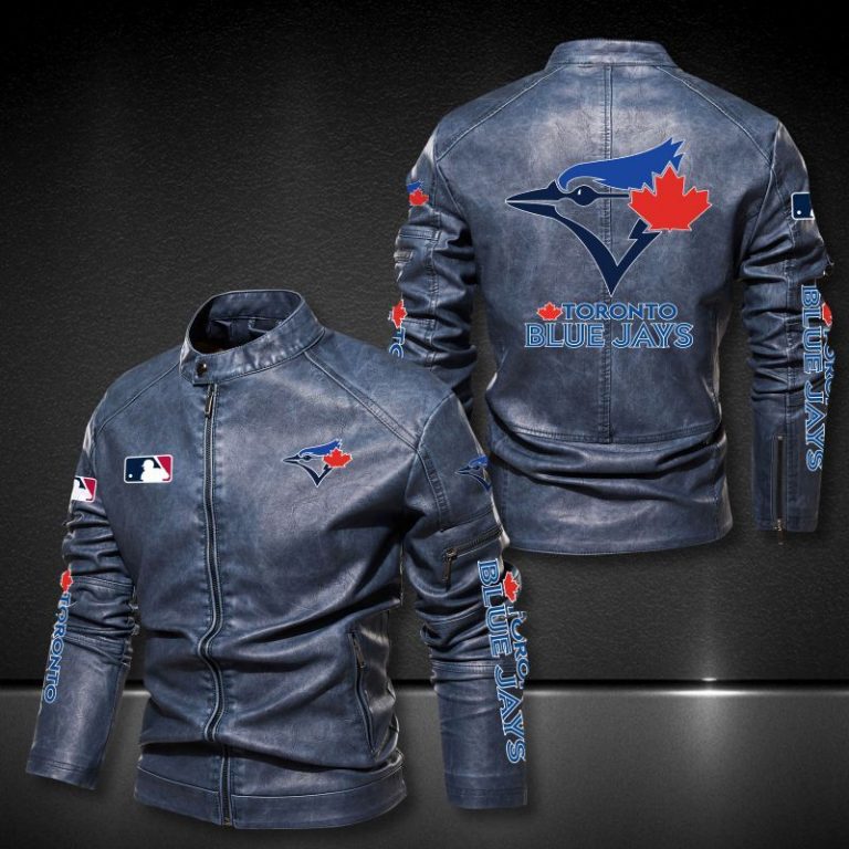 Toronto Blue Jays motor leather jacket 10