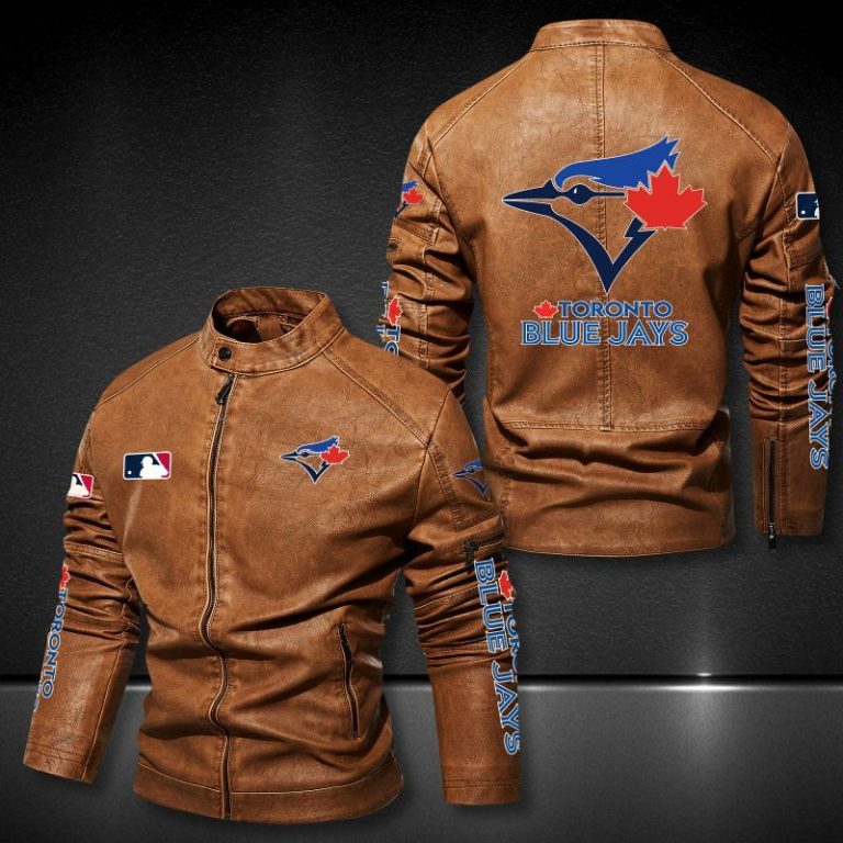 Toronto Blue Jays motor leather jacket 8