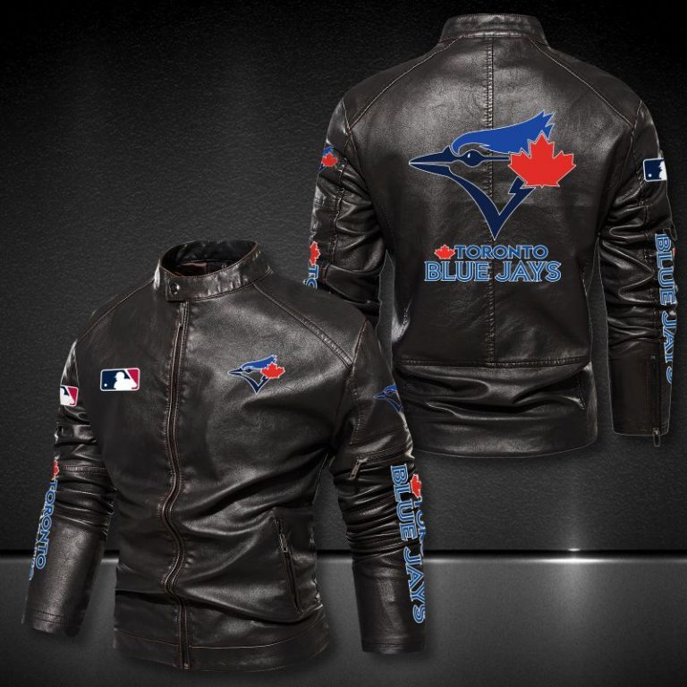 Toronto Blue Jays motor leather jacket 11