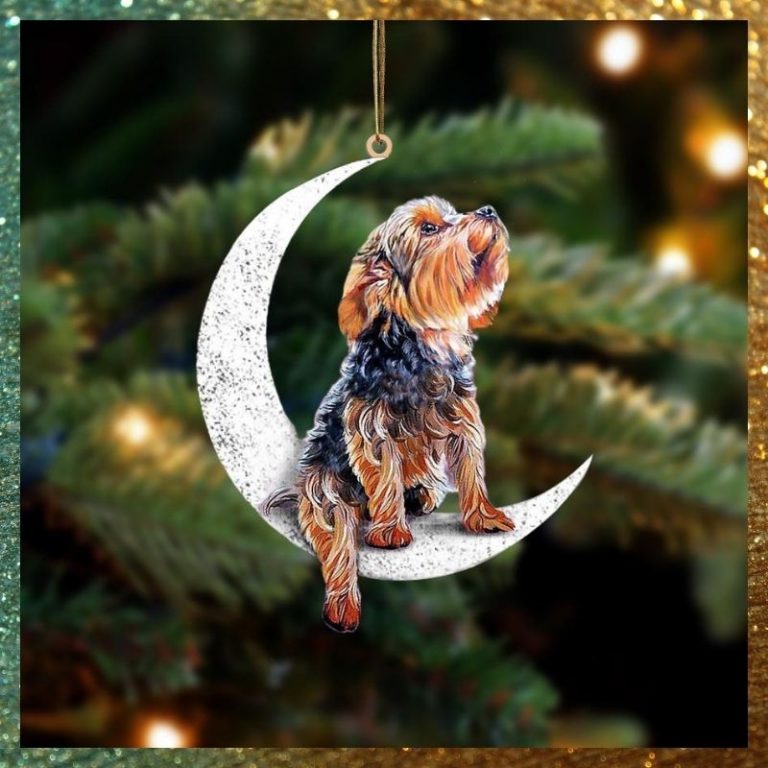 HOT Yorkshire Terrier sit on the moon ornament 9