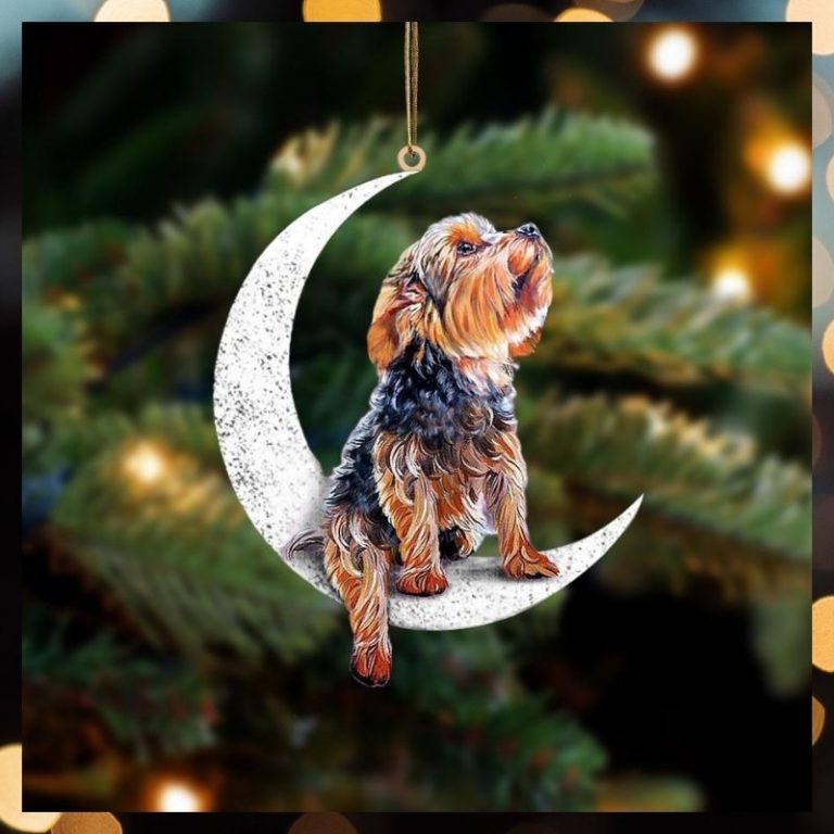 HOT Yorkshire Terrier sit on the moon ornament 8