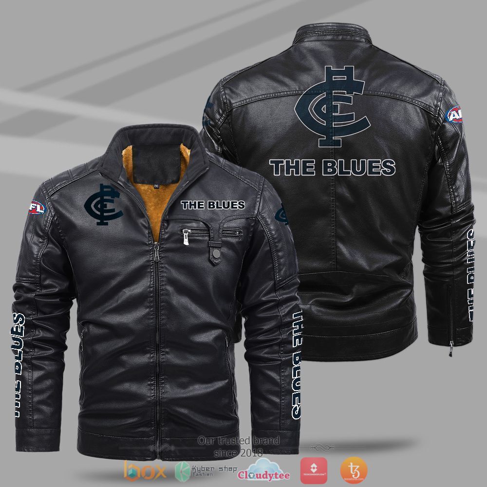 AFL_Carlton_The_Blues_Fleece_leather_jacket