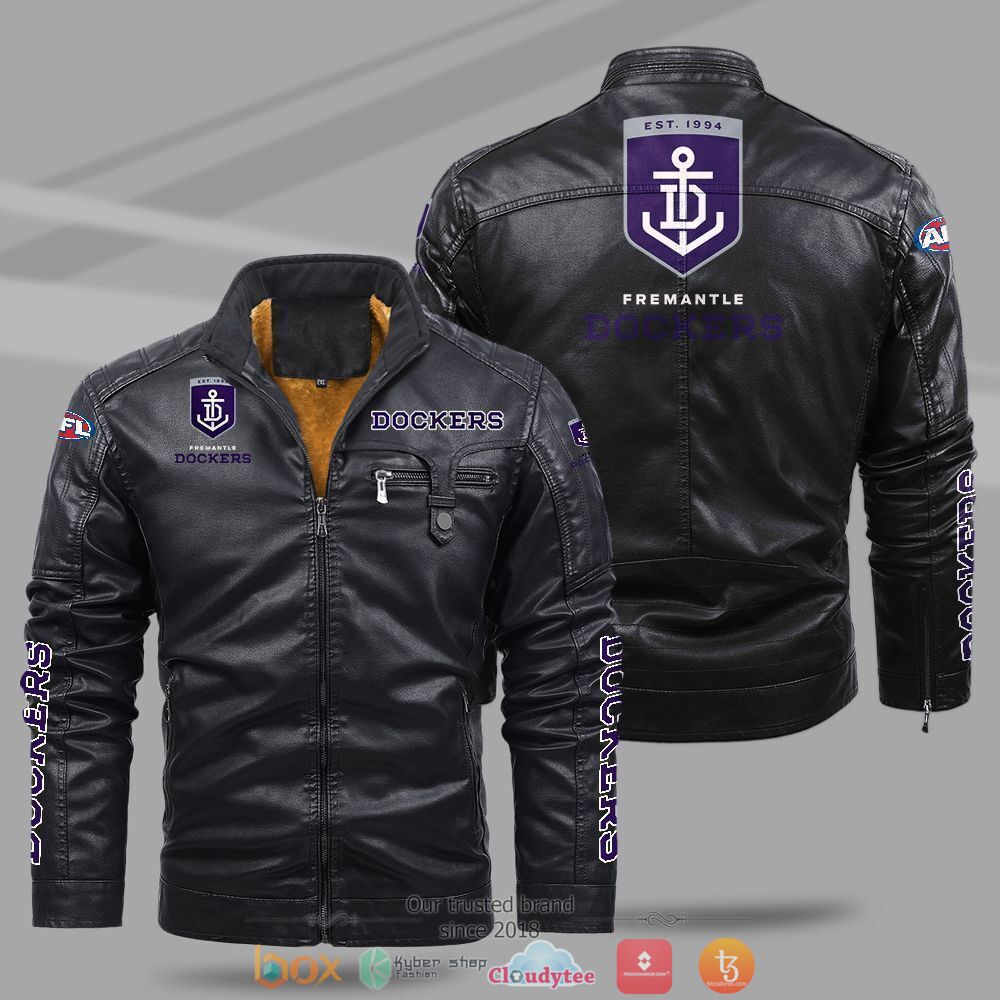AFL_Fremantle_Dockers_Fleece_leather_jacket