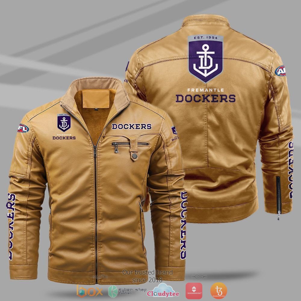 AFL_Fremantle_Dockers_Fleece_leather_jacket_1