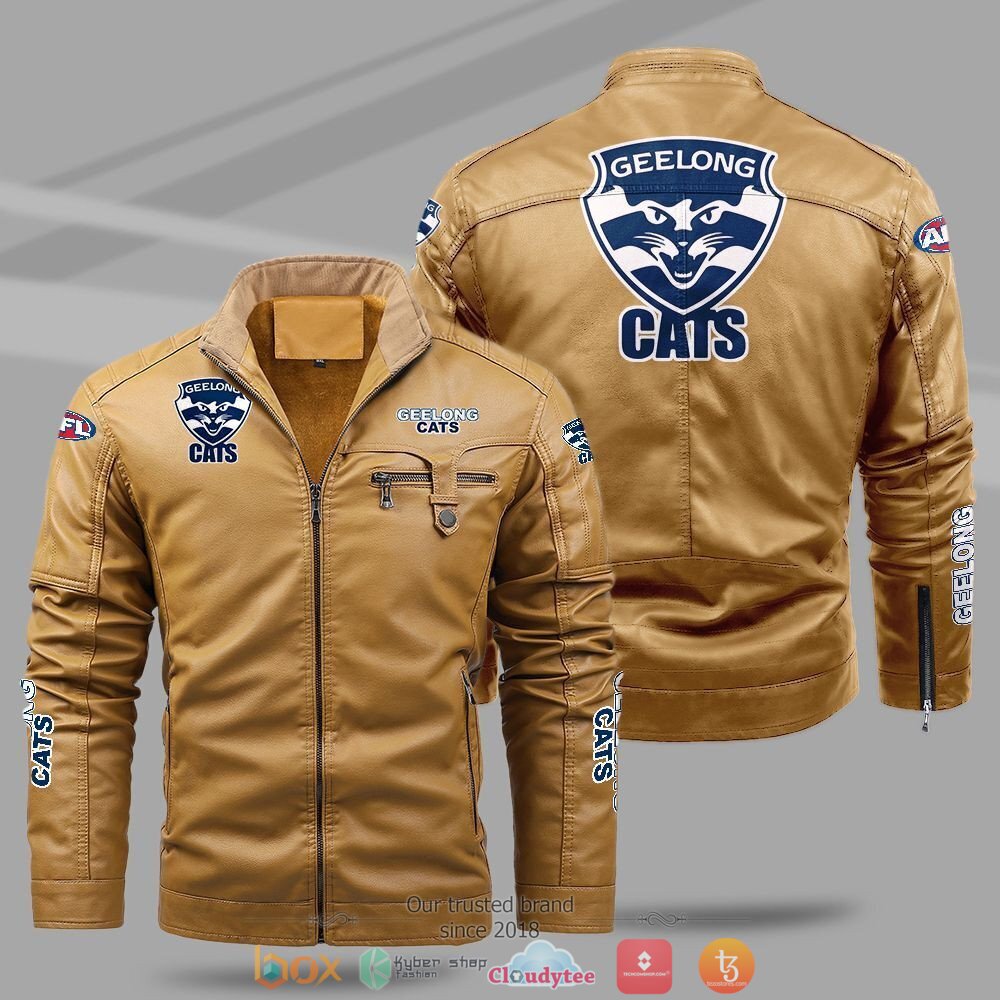 AFL_Geelong_cats_Fleece_leather_jacket_1