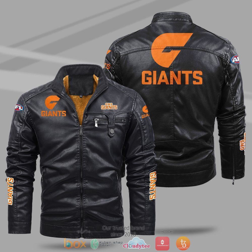 AFL_Greater_Western_Sydney_Giants_Fleece_leather_jacket
