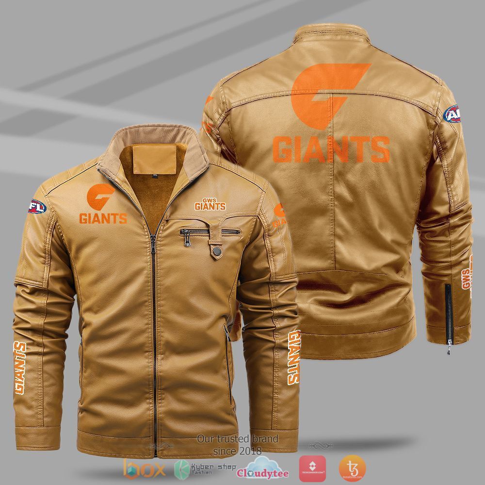 AFL_Greater_Western_Sydney_Giants_Fleece_leather_jacket_1