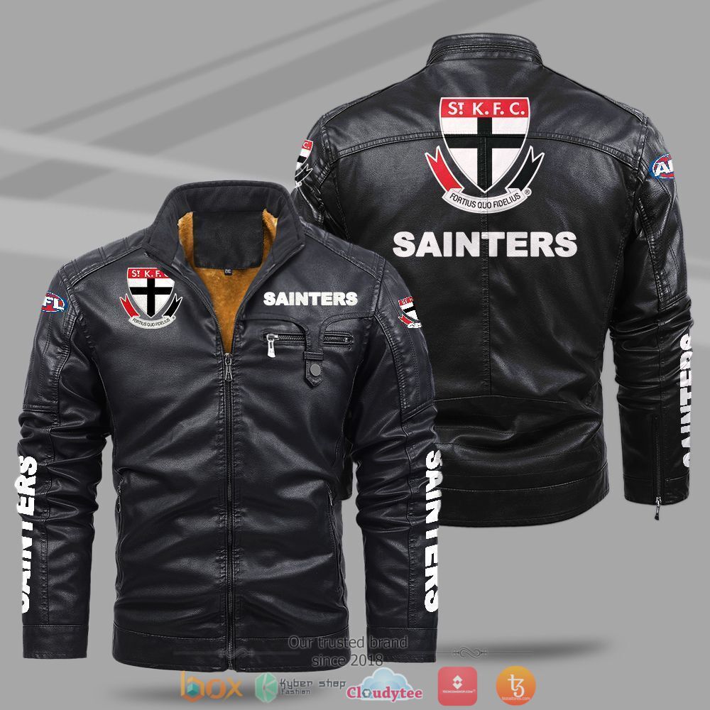 AFL_St_Kilda_Sainters_Fleece_leather_jacket