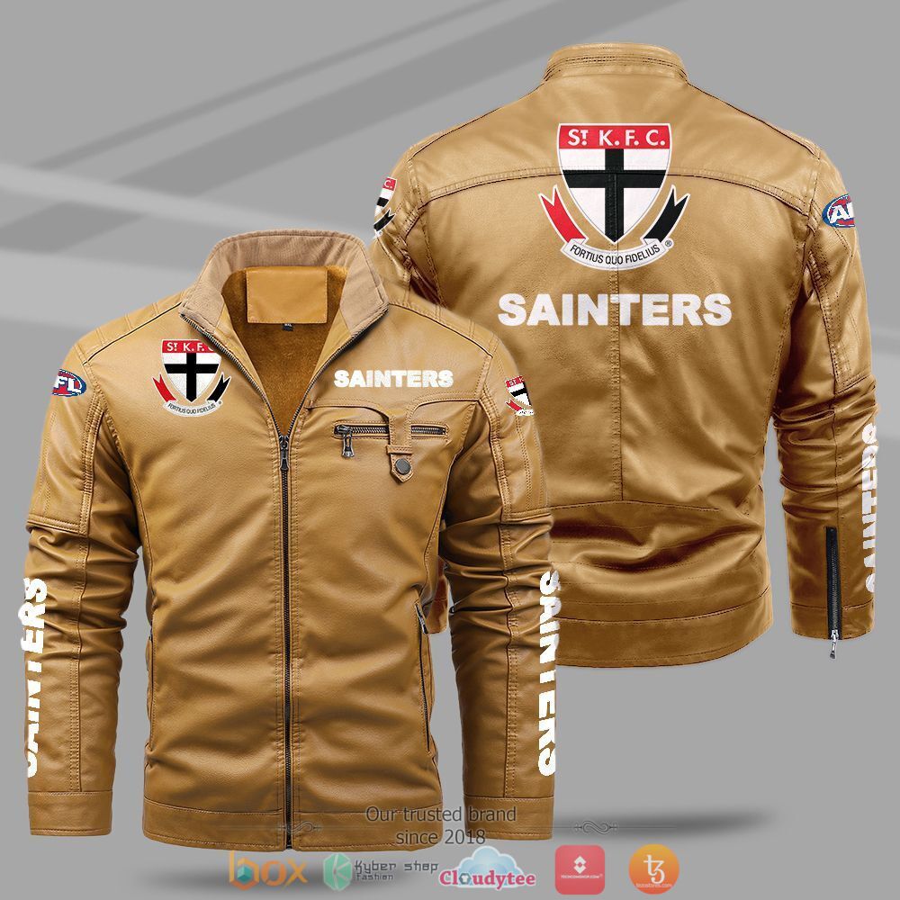 AFL_St_Kilda_Sainters_Fleece_leather_jacket_1