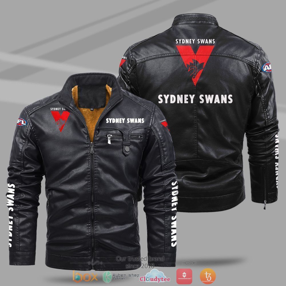 AFL_Sydney_Swans_Fleece_leather_jacket