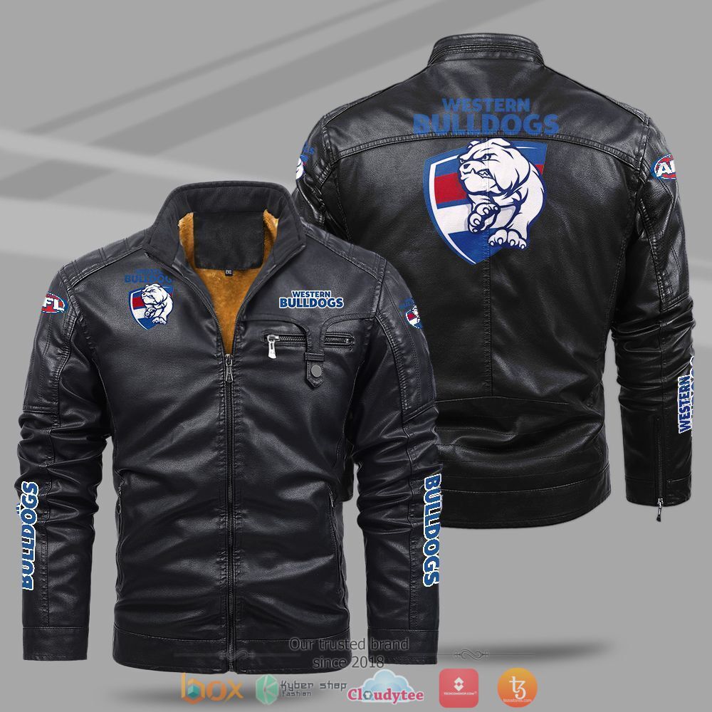 AFL_Western_Bulldogs_Fleece_leather_jacket