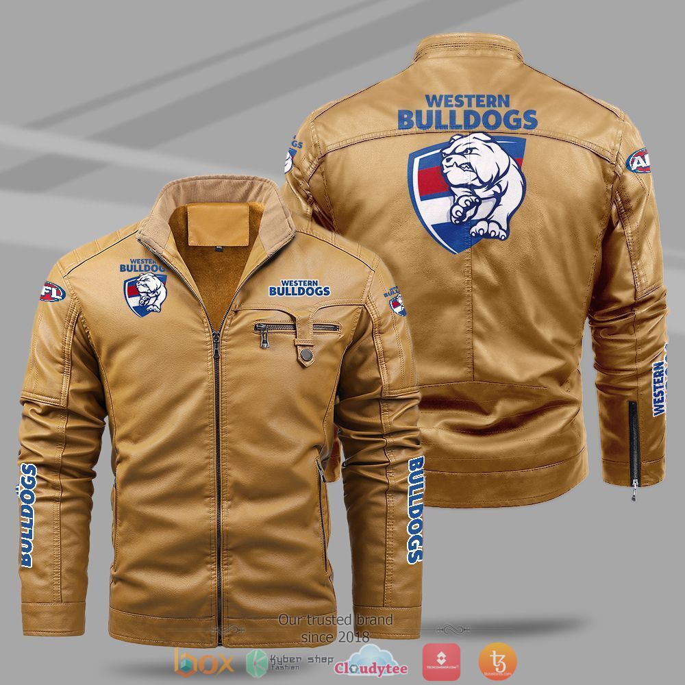 AFL_Western_Bulldogs_Fleece_leather_jacket_1