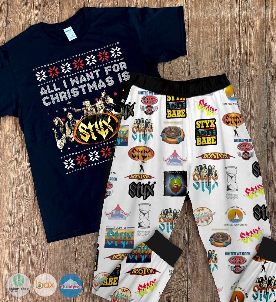 All_i_want_for_christmas_is_Styx_Band_short_sleeves_Pajamas_Set