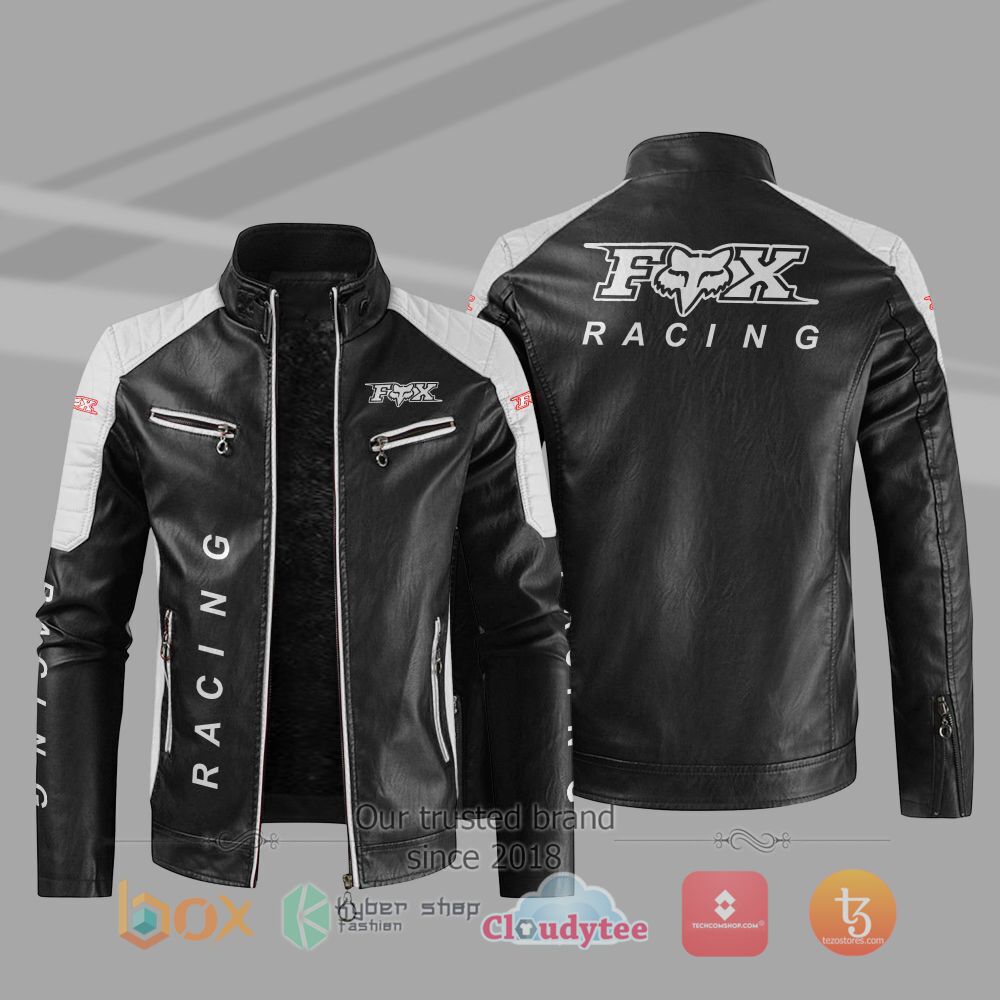 BEST_Fox_Racing_Car_Motor_Block_Leather_Jacket