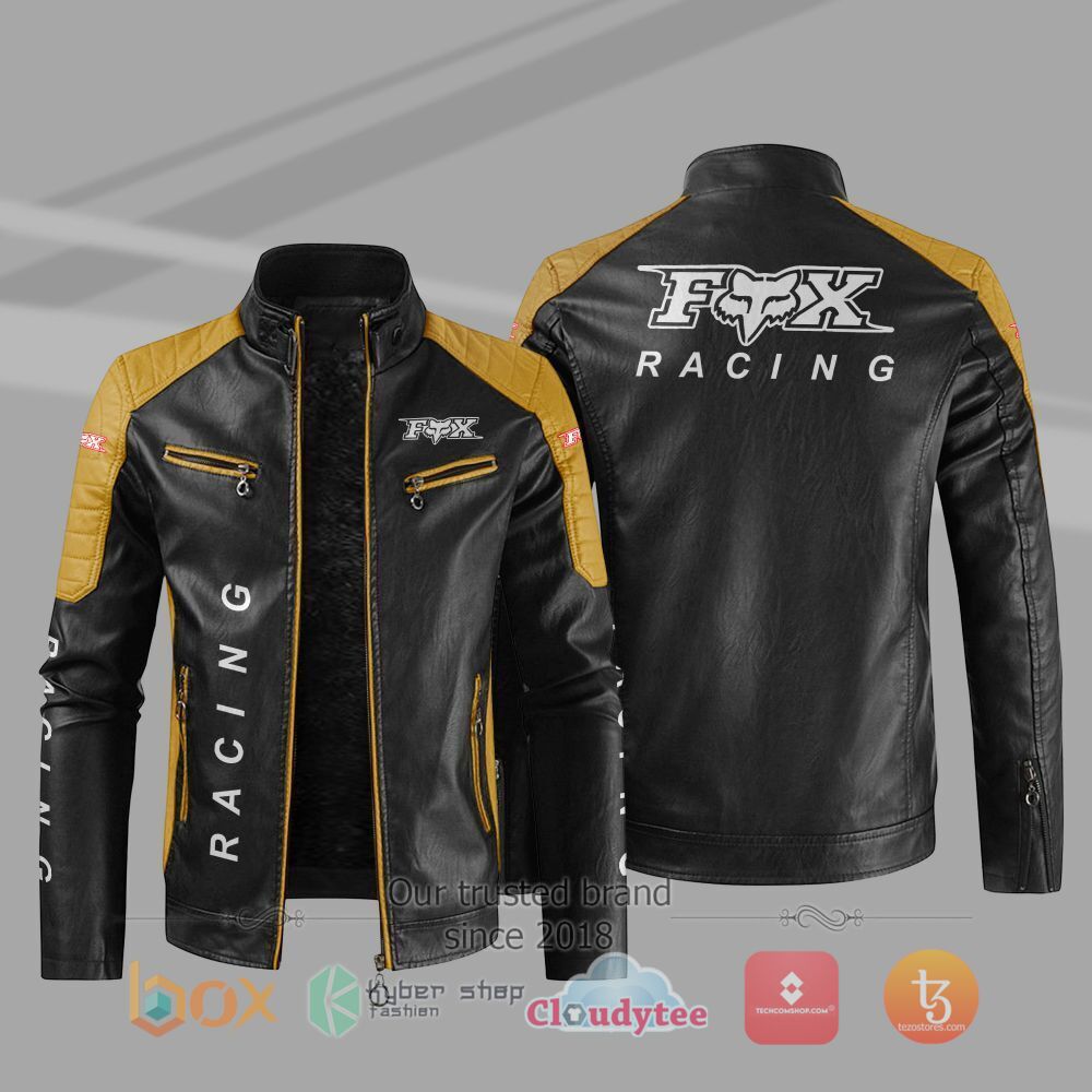 BEST_Fox_Racing_Car_Motor_Block_Leather_Jacket_1