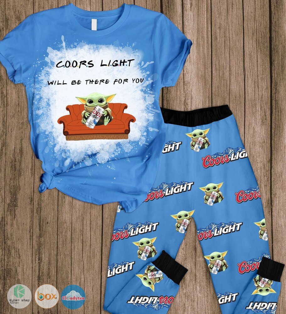 Baby_Yoda_Coors_Light_will_be_there_for_you_short_sleeves_Pajamas_Set