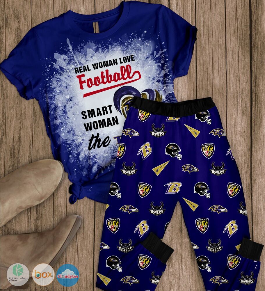 Baltimore_Ravens_Real_Woman_love_football_short_sleeves_Pajamas_Set