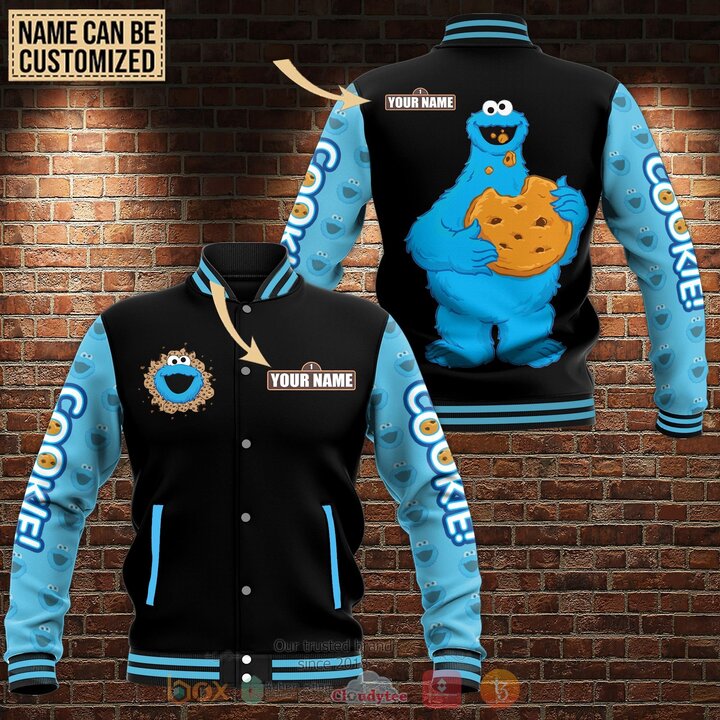 Blue_Cookie_Monster_Cartoon_Personalized_Baseball_Jacket
