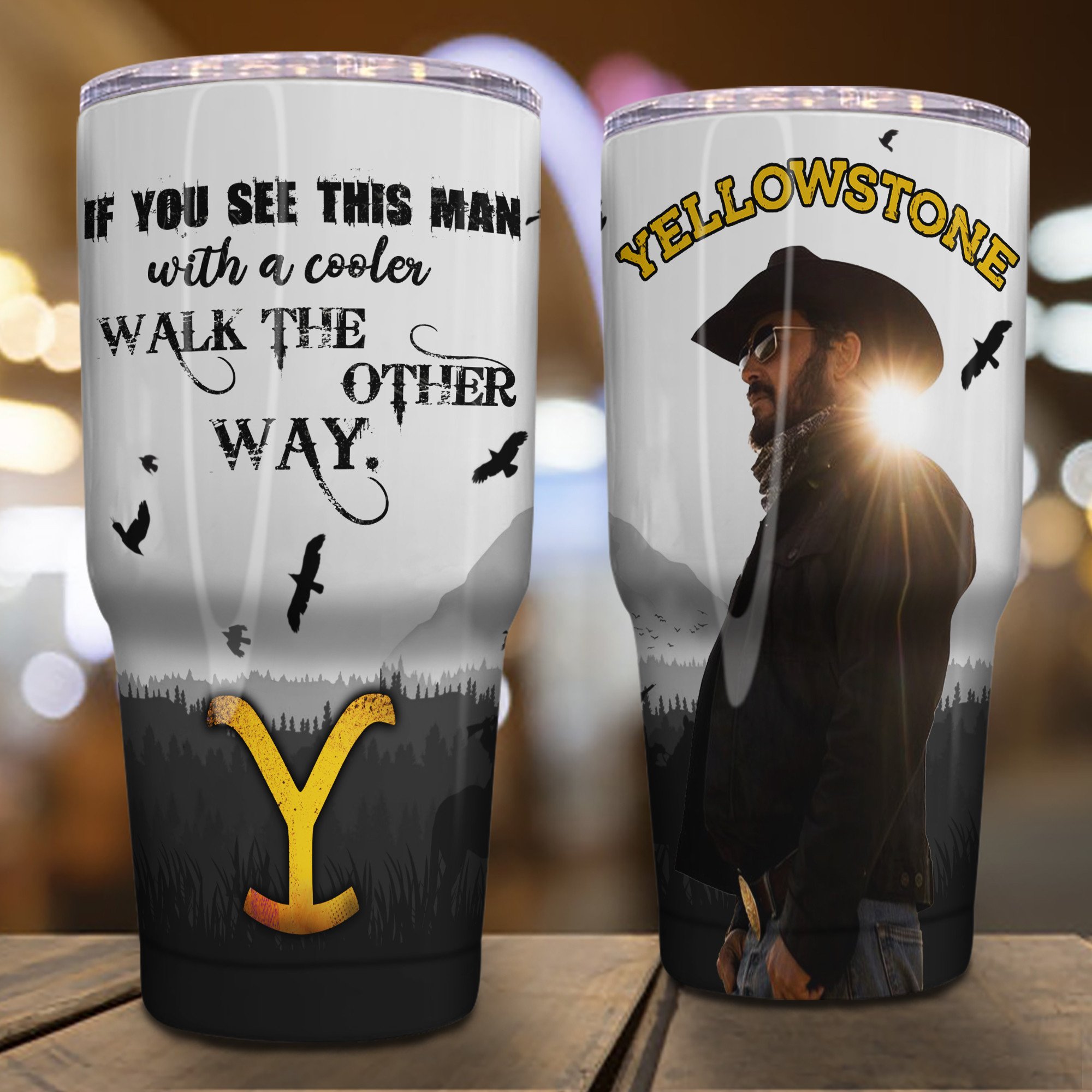 Cowboy_Yellowstone_If_You_See_This_Man_With_A_Cooler_Walk_The_Other_Way_Tumbler
