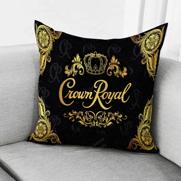 Crown_Whiskey_Black_Square_Pillow_Cover