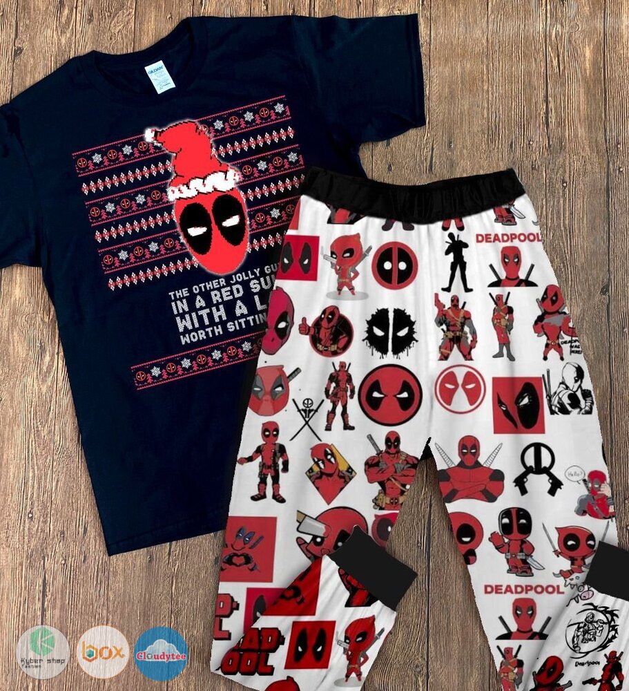 Deadpool_The_Other_Jolly_Guy_in_A_Red_Suit_short_sleeves_Pajamas_Set