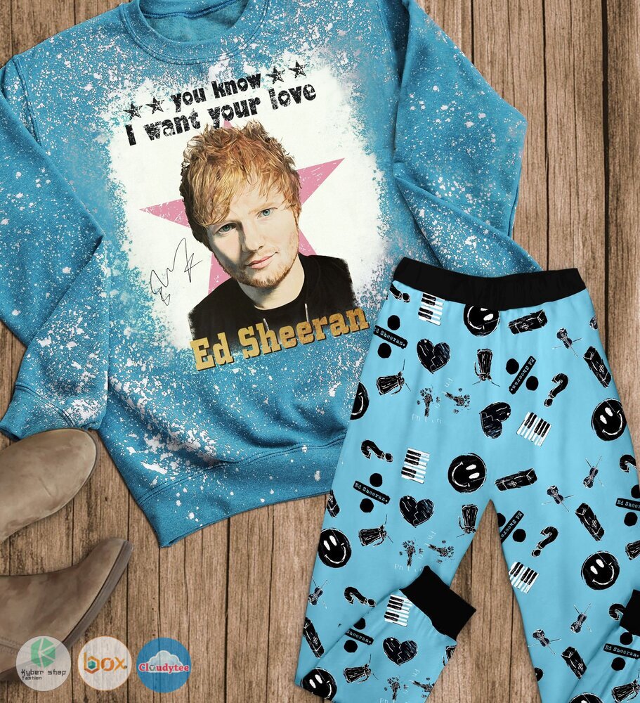 Ed_Sheeran_you_know_I_want_your_love_long_sleeves_Pajamas_Set
