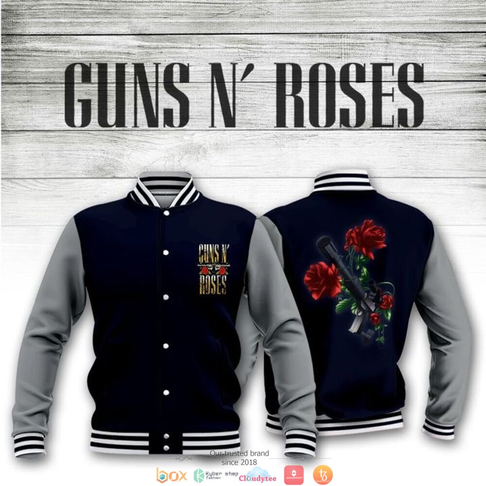 Guns_N_Roses_band_blue_grey_Baseball_jacket