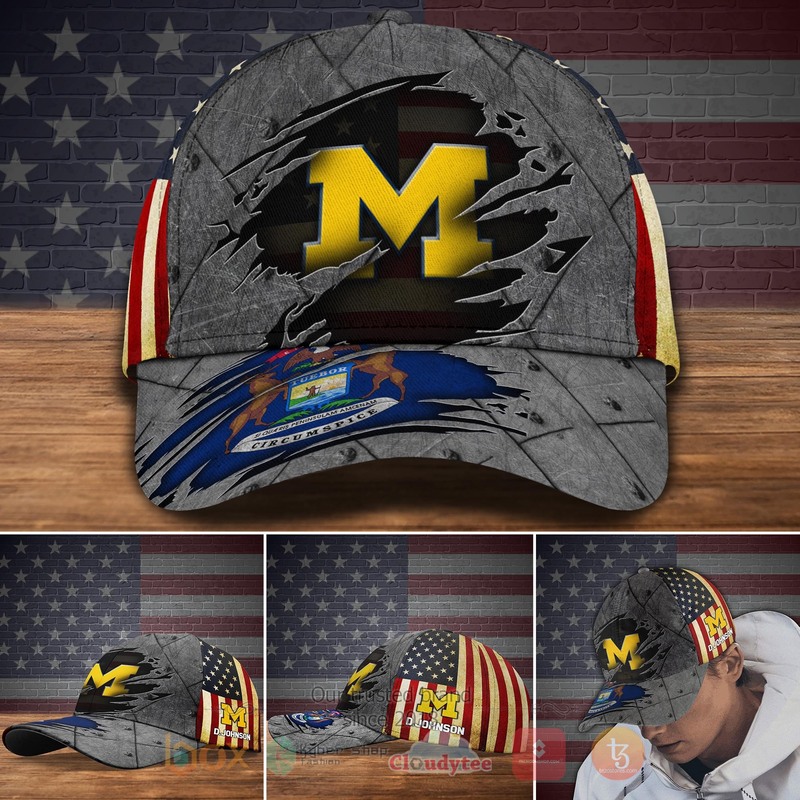HOT_Michigan_Wolverines_NCAA_Custom_Name_Cap